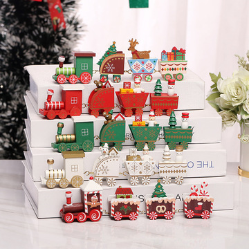 Wood crafts  Creative Wooden Four-Section Small Train Wood Products DIY Assembly Small Gifts Can Be Wholesale