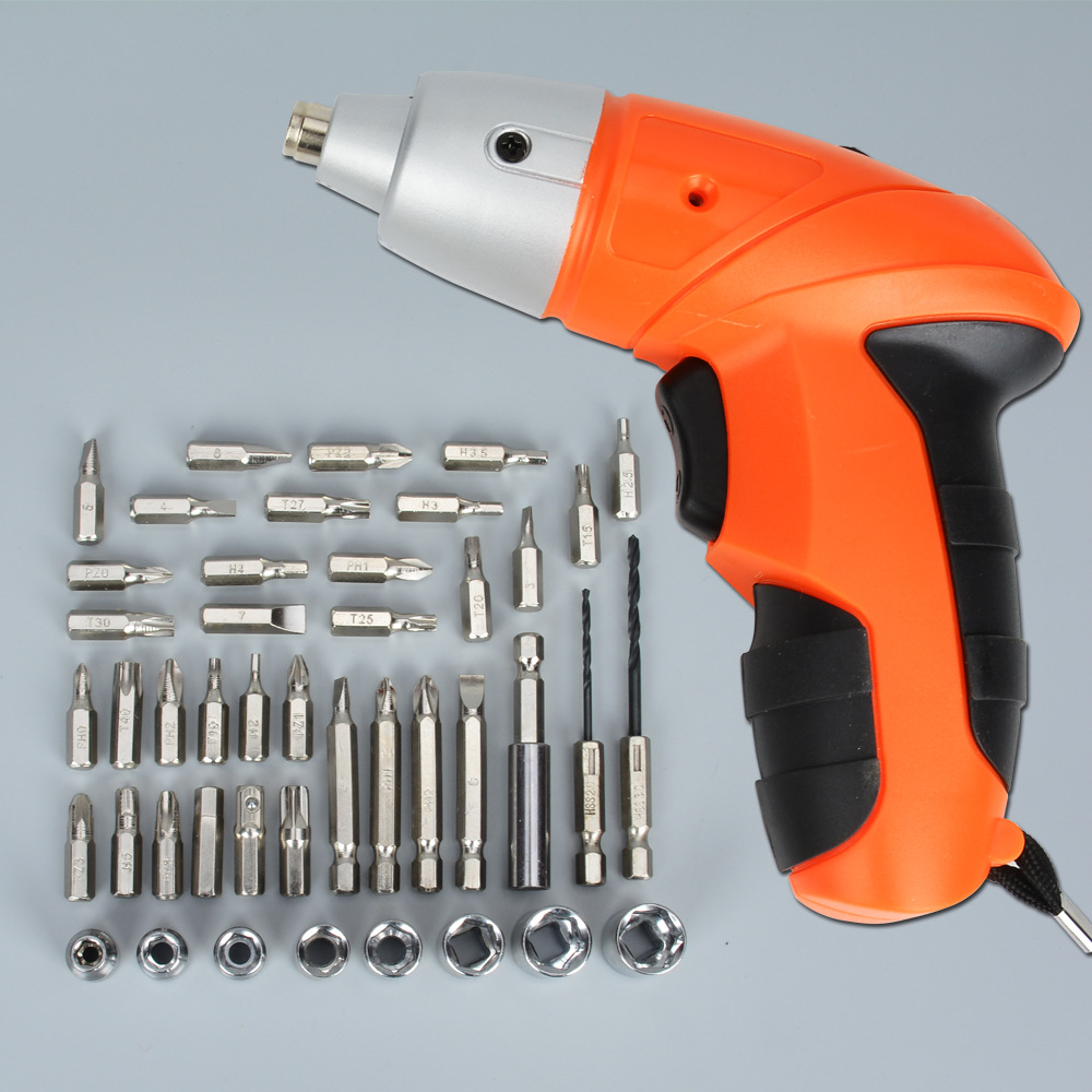 Household Electric Hand Drill Repair Tool Set Lithium Electric Screwdriver USB Cable Rechargeable Combination Set Toolbox