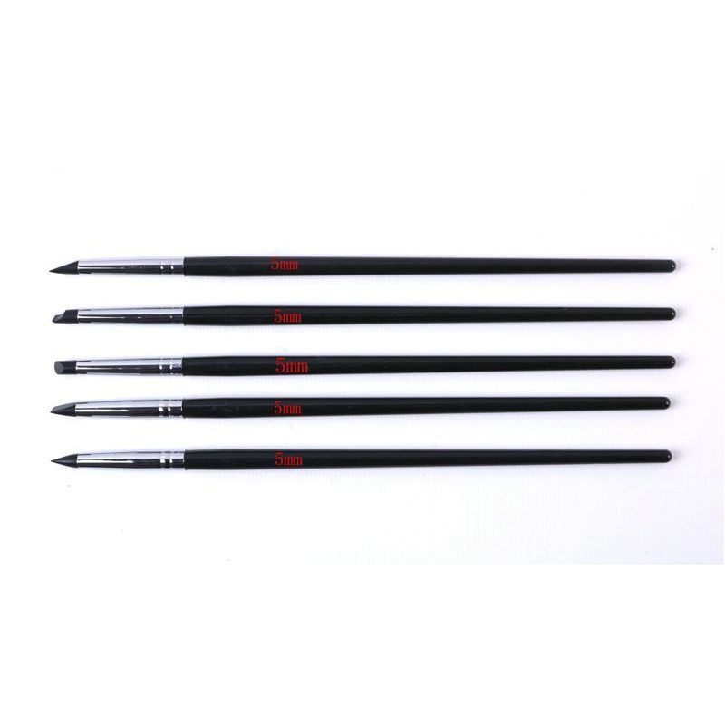 Manicure Implement Hollow Carved Embossing Pen Nail Brush Glue Head Pen Clay Tools Repair Silicone Oil Painting Brush Set