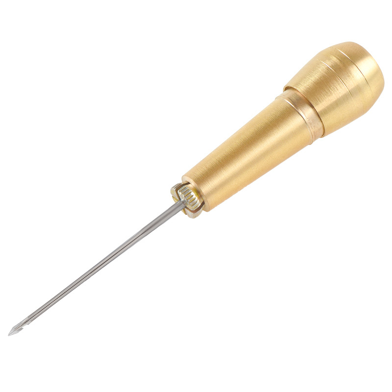 Shoe Repair Crochet Hook Awl Needle Upper Shoes Copper Awl Shoe Fix Leather Tool Cone Sole with Hole Crochet Yunchen Awl