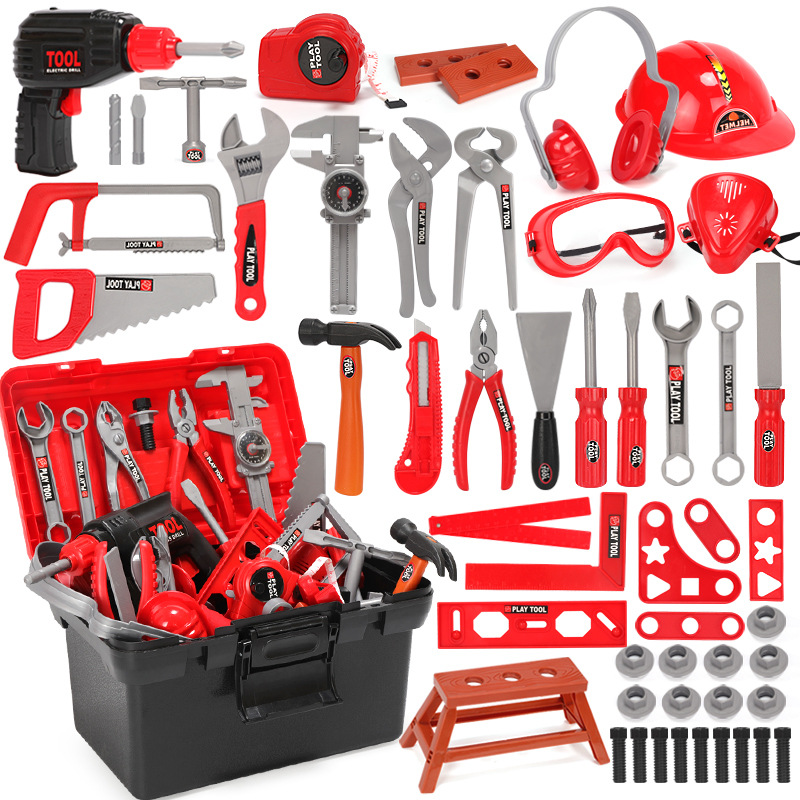 Children&#039;s Tool Schoolbag Baby Simulation Repair Toolbox Electric Drill Screwdriver Repair Play Toy Set