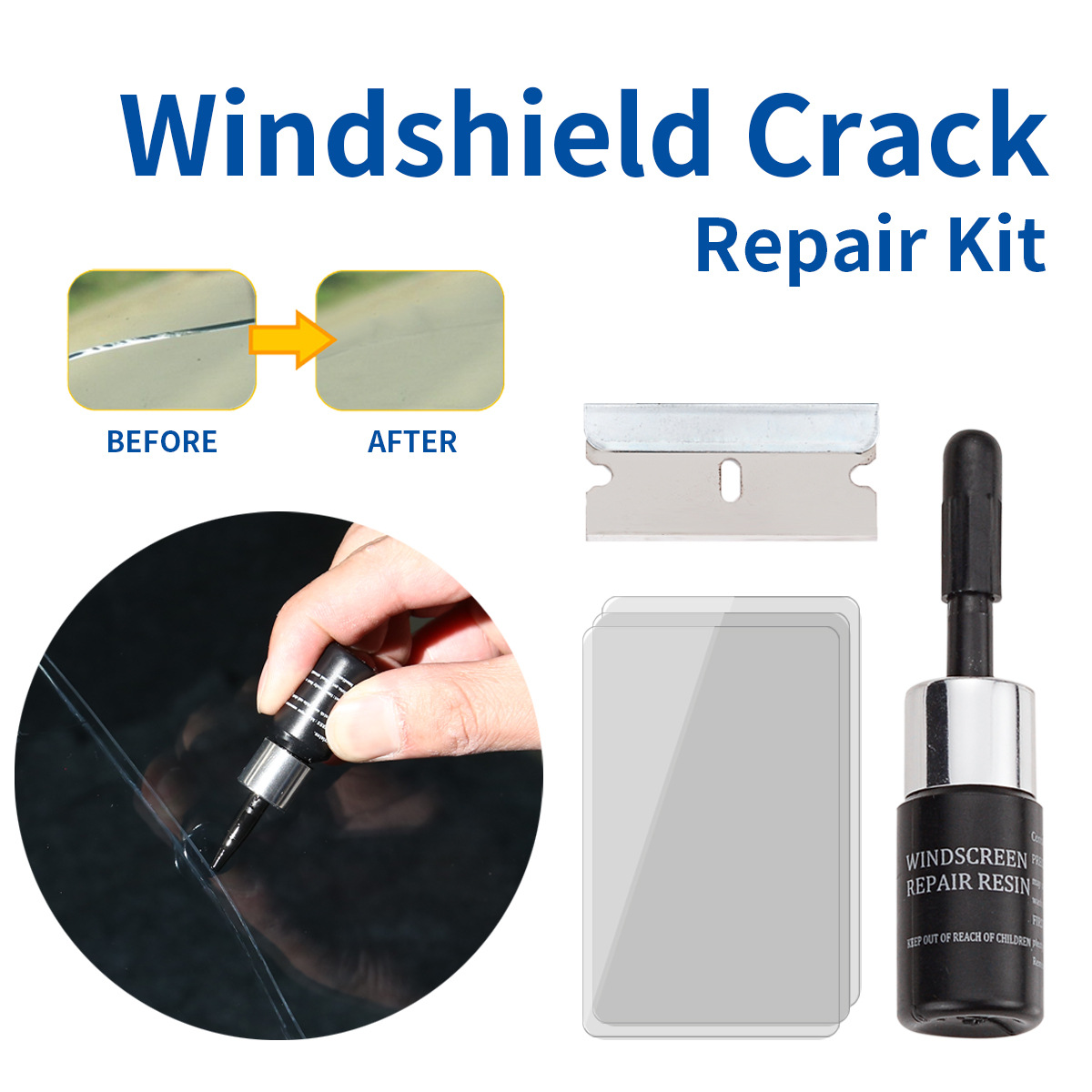 Factory Direct Sales Automobile Glass Repair Tool Windshield Crack Scratch Repair Agent Glass Repairing Liquid