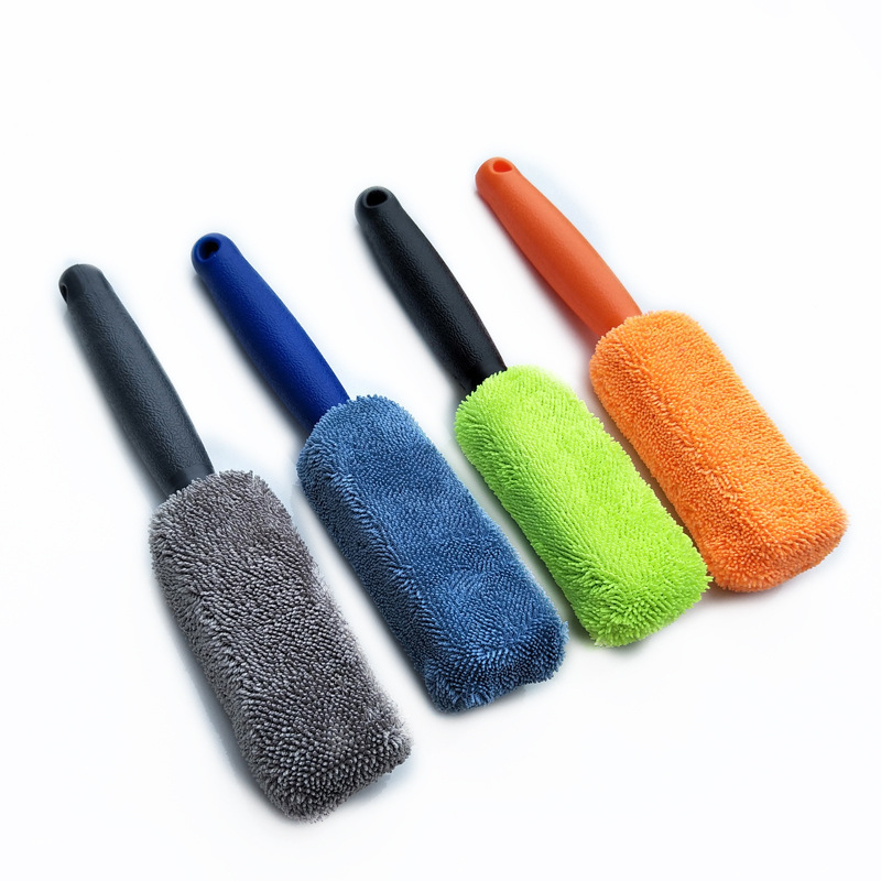Microfiber Long Handle Tire Brush Sub Car Wash Shop Products Tools Cleaning Braid Cloth Tire Brush Hub Brush Wholesale
