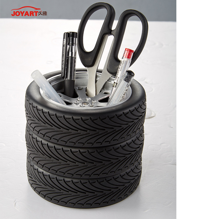Creative Gift Novelty Office Storage Pen Holder Tire-Shaped Tool Sundries Storage Box Customized Imitation Tire Pen Holder