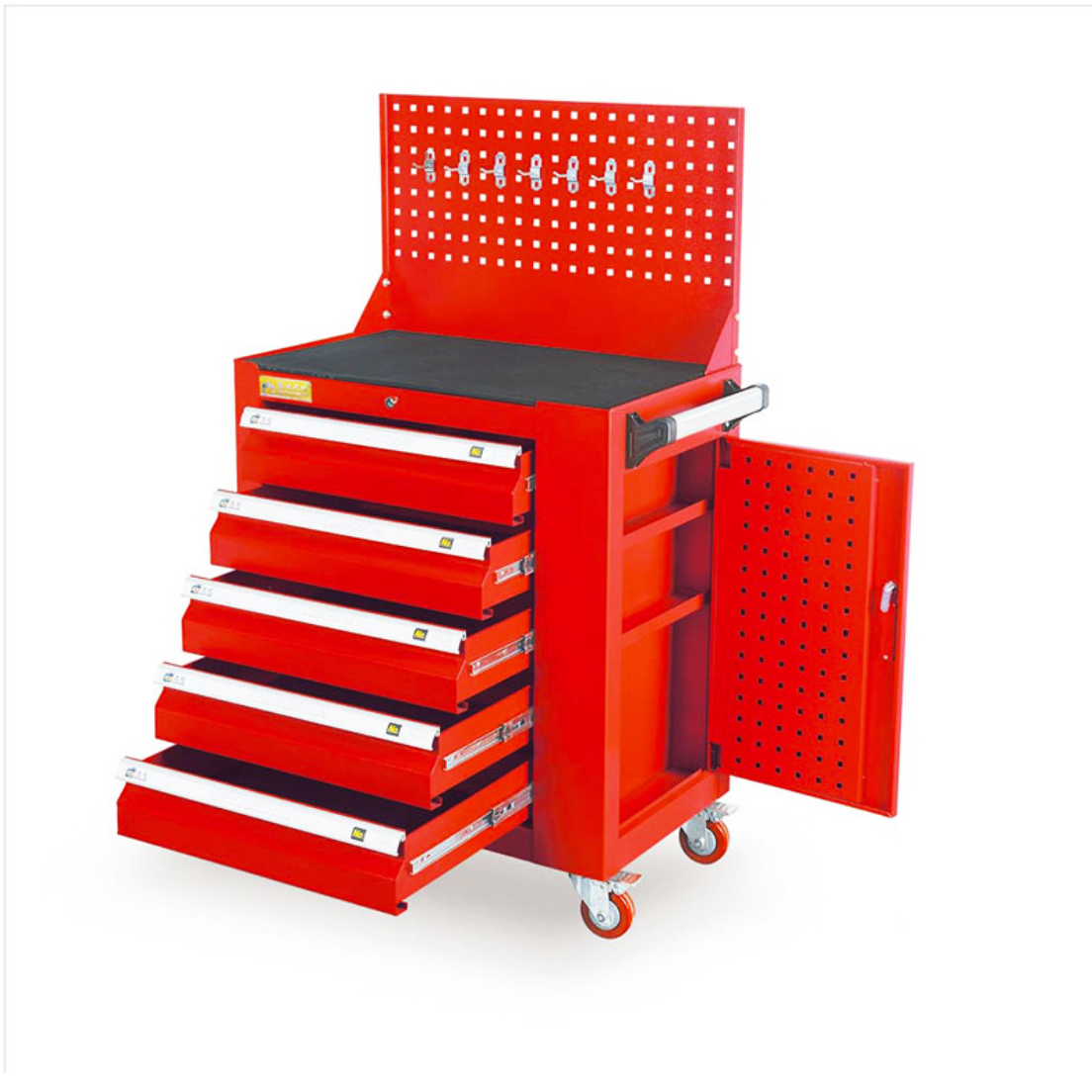 Hardware Auto Repair Double Door Multi-Drawer Tool Car Tool Cabinet Iron Sheet with Lock Hand Push Mobile Locker