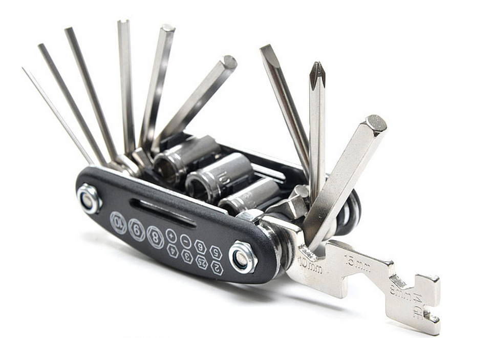 Bicycle Repair Combination Tool 16-in-1 Screwdriver Set Multi-Function Folding Car Tire Repair Wrench Sleeve