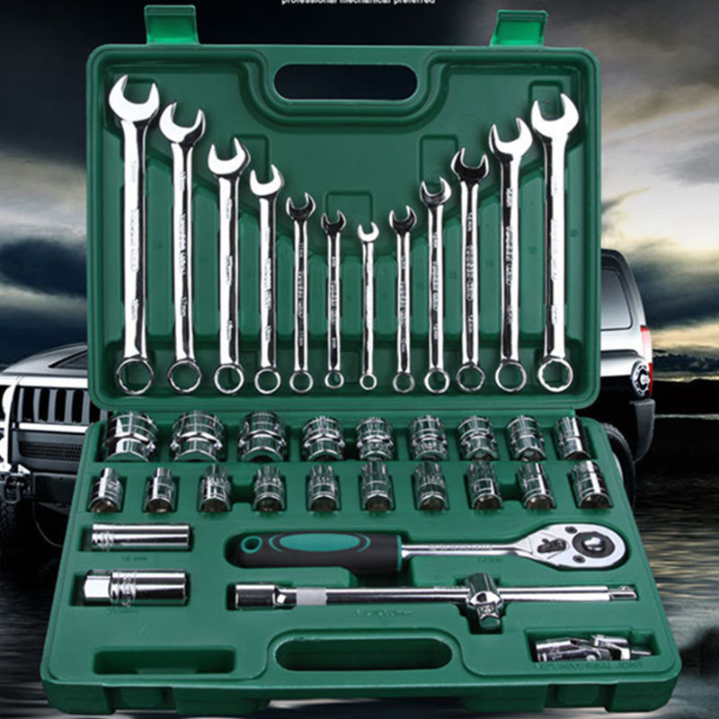 Car Tire Ratchet Wrench Tool Car Repair Multifunctional Socket Wrench Tool Set Full Set