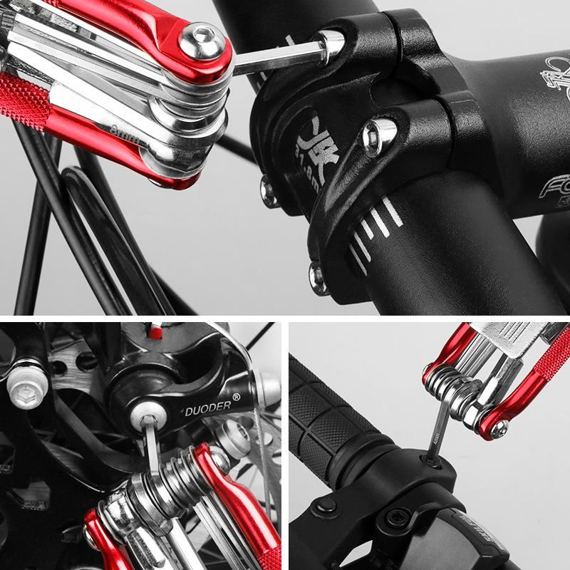 8035 bicycle tire repair tool 11-in-1 multi-function folding portable combination tool screwdriver