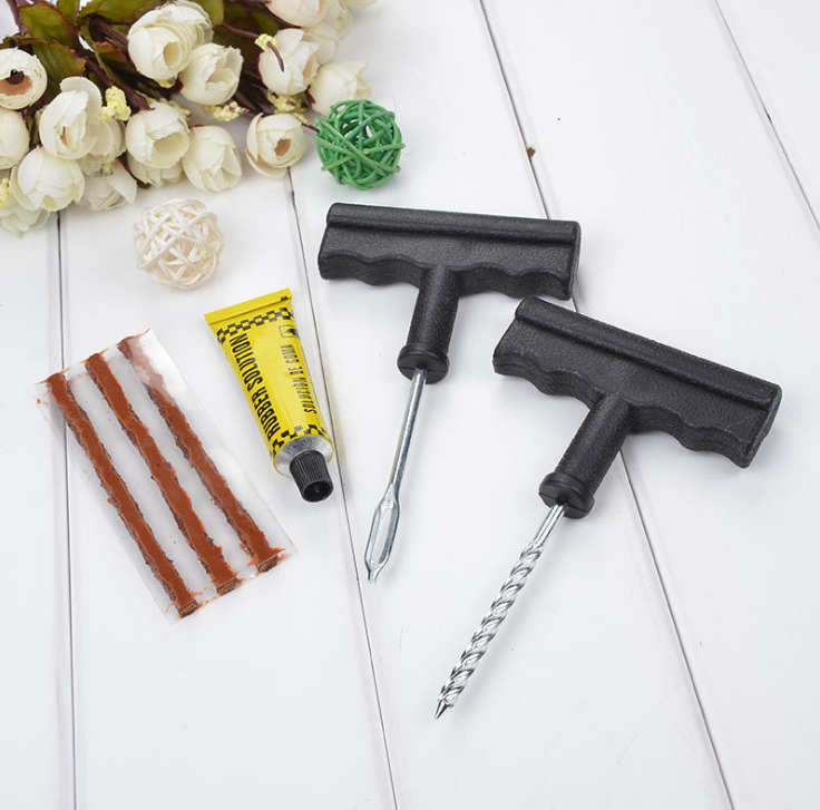 Car Tire Repairing Tools Set Vacuum Tire Motorcycle Fast Tire Repair Strip 6-Piece Repair Tools
