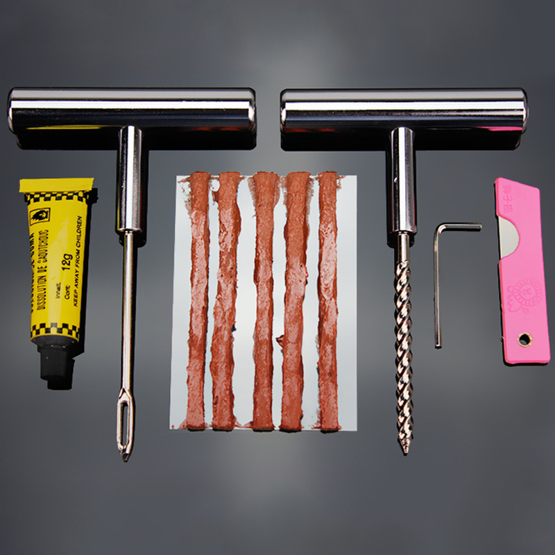 Repairing Tools Set Vacuum Tire Motorcycle Electric Vehicle Tire Repair Tools Tire Repair Strip Fast Glue Water Solution