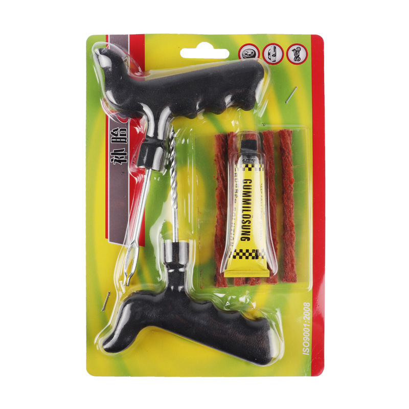 Car Large Tire Repairing Tools Set 8-Piece Set with Glue Tire Repair Emergency Fast Tire Repair Tools Wholesale