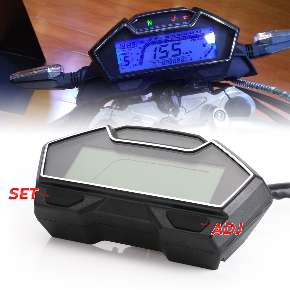 Hot Selling Modification Accessories Universal LCD Motorcycle Speedometer Odometer Speed Fuel Meter DIY Speedometer