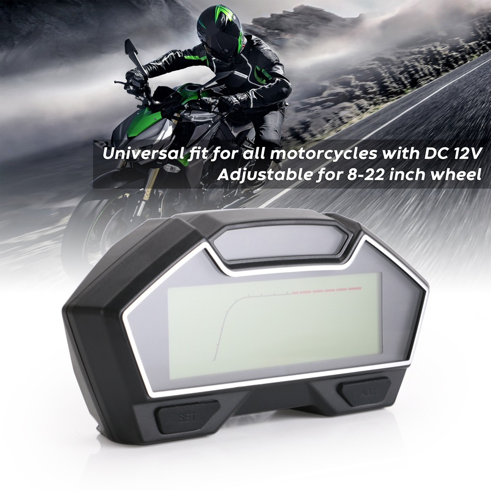 Hot Selling Modification Accessories Universal LCD Motorcycle Speedometer Odometer Speed Fuel Meter DIY Speedometer