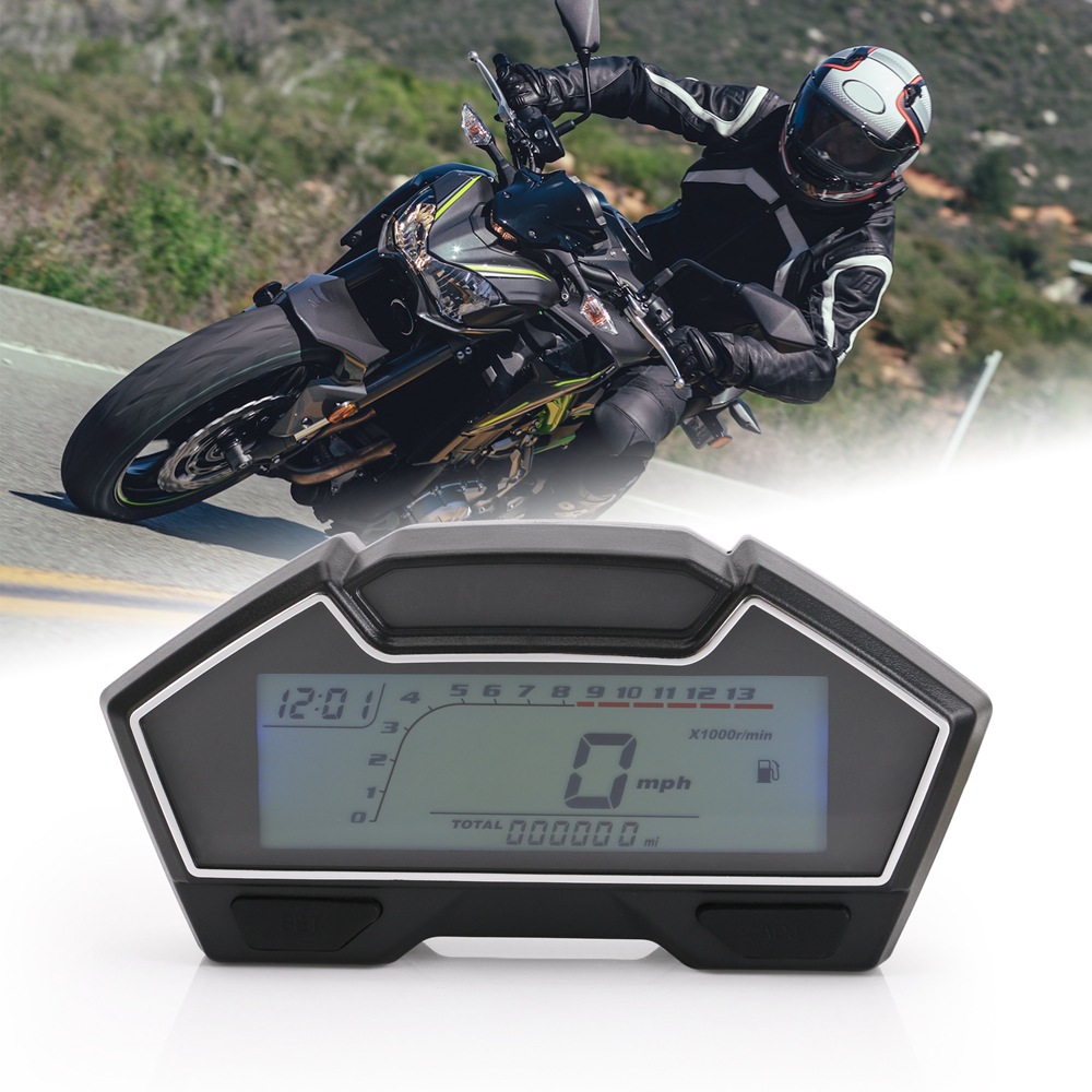 Hot Selling Modification Accessories Universal LCD Motorcycle Speedometer Odometer Speed Fuel Meter DIY Speedometer
