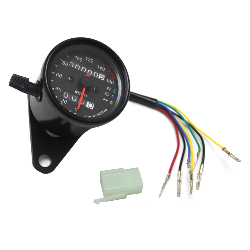 Motorcycle Retro Modified Small MeterLed TwoColor 70 Retro Odometer Monkey Meter with Indicator Light