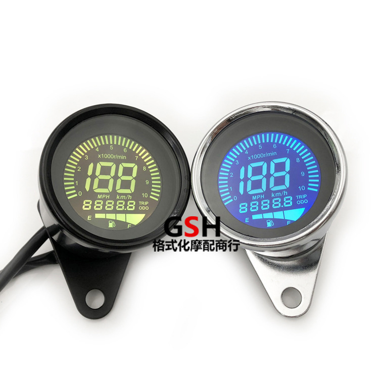 New Motorcycle LCD Meters Motorcycle LCD Small Meter Odometer Retro Modified Tachometer Oil Gauge