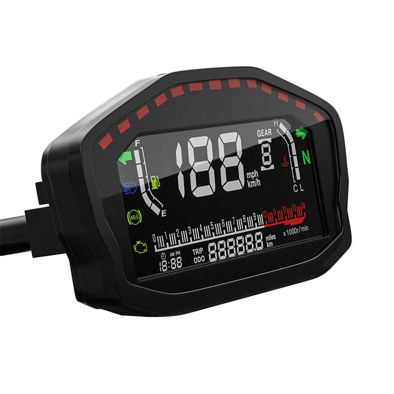 Motorcycle LCD Color Screen Odometer Tachometer Modified LCD Digital Meter Speed Water Temperature ABS Oil Meter