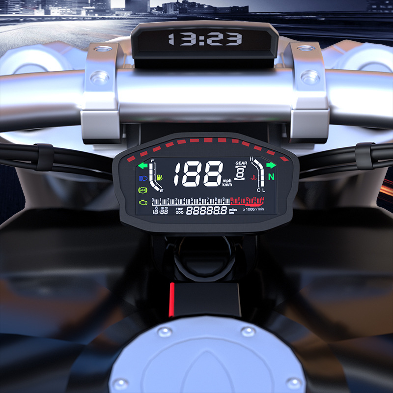 Motorcycle LCD Color Screen Odometer Tachometer Modified LCD Digital Meter Speed Water Temperature ABS Oil Meter