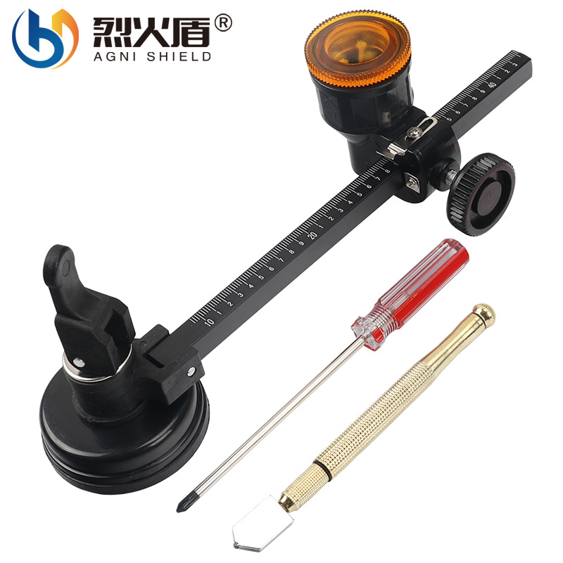 Glass knife window hole opener Multifunctional home smoke exhaust pipe delimit round hand animation round glass