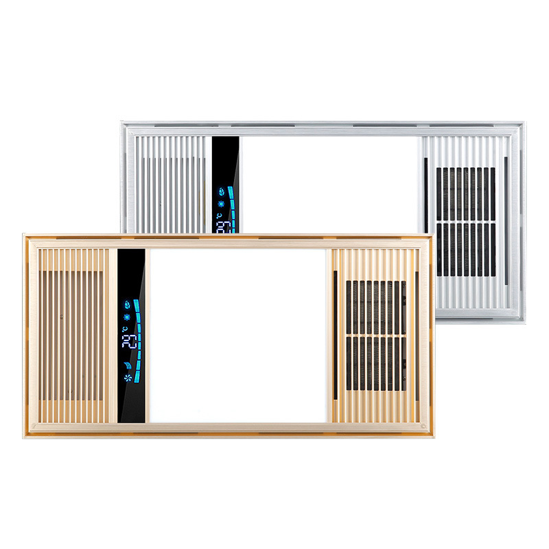 Air-Heating Bath Heater Integrated Ceiling Five-in-One Heating Bath Heater Bathroom Exhaust Fan Lighting Intelligent Dual-Core Bath Heater