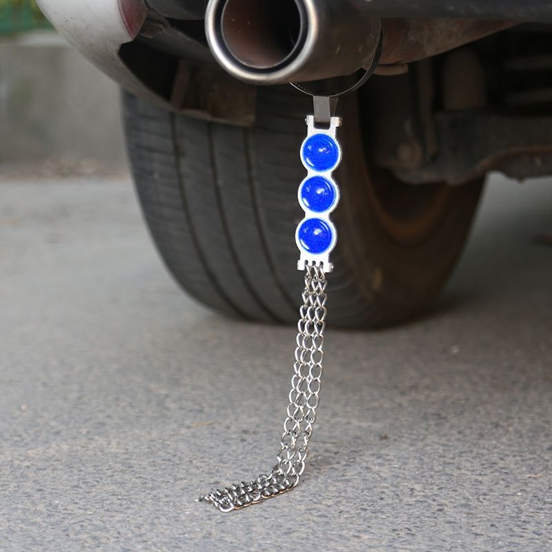 The automobile USES the electrostatic belt ground strip wire chain to remove the electrostatic anti-eliminator to release the on-board exhaust pipe to drag the belt rope