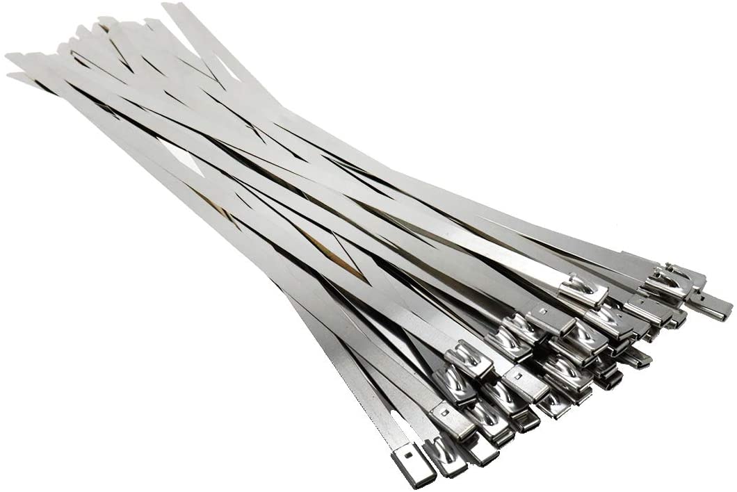 Stainless Steel Zipper Cable Tie Exhaust Winding Belt Fastening Self-Locking Zipper 8 Inches (About 20.3cm) Long