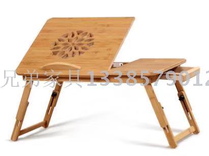 Bed Laptop Desk Creative Folding Bamboo Small Desk College Student Simple Lazy Table with Exhaust Fan