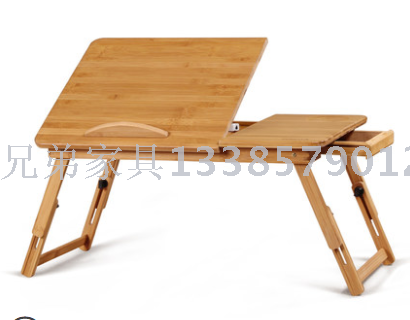 Bed Laptop Desk Creative Folding Bamboo Small Desk College Student Simple Lazy Table with Exhaust Fan