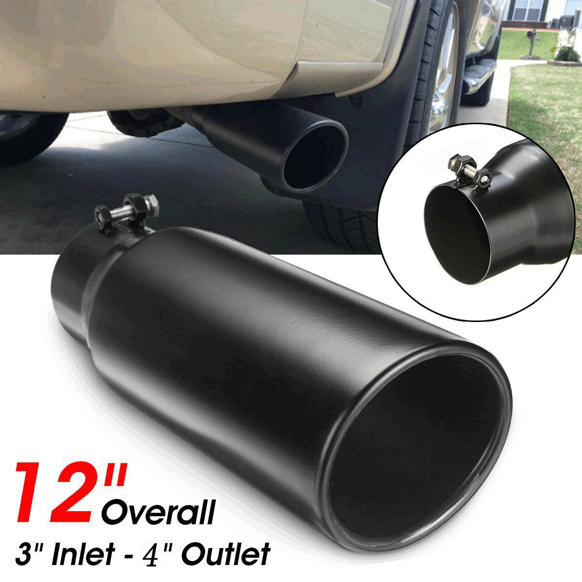 CrossBorder Hot Selling Single Layer Curling More Sizes MultiColor Car Exhaust Pipe Stainless Steel Tail Throat
