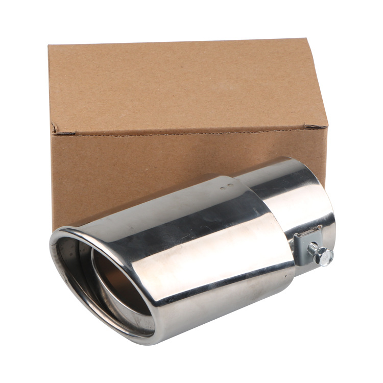 Bright Silver Stainless Steel Universal Car Exhaust Pipe Exhaust Pipe Decoration Modification Sound Eliminator Straight