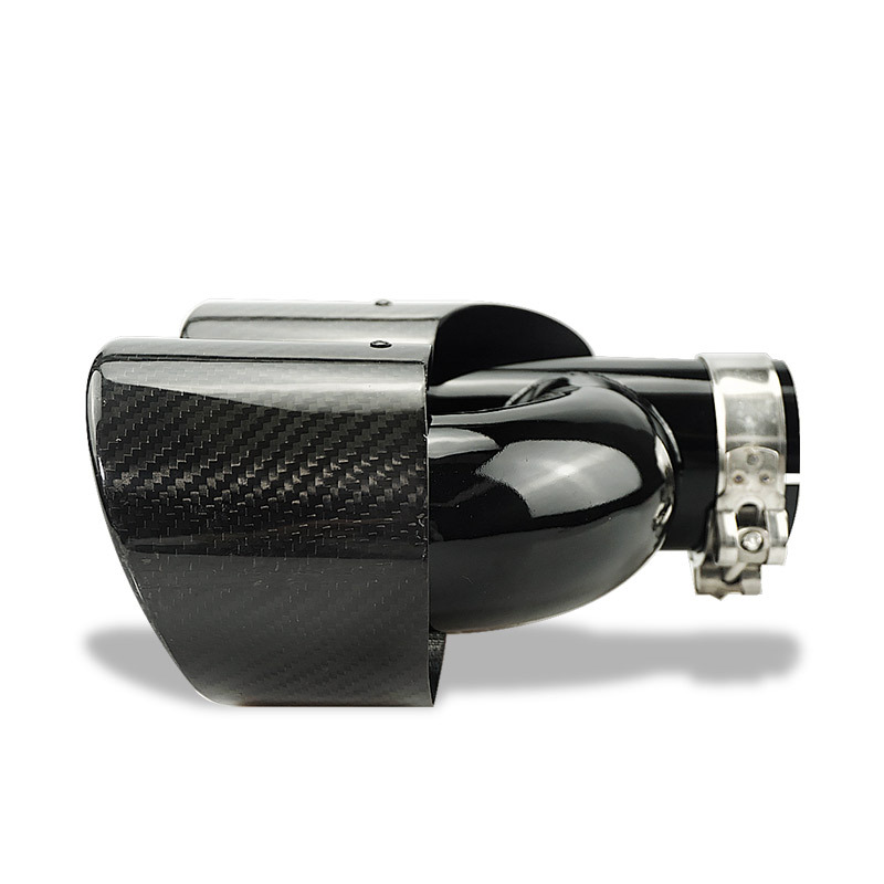 New H-Type One-Piece Outlet 89mm 101mm Universal Modified Car Exhaust Pipe Double Outlet Carbon Fiber Tail Throat
