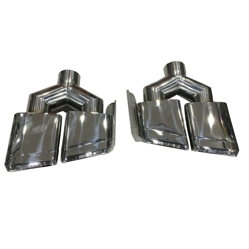 Modified MercedesBenz W204c Class W212e Class AMG Tail Throat C63 E63 Square Mouth Double Outlet FourOutlet Exhaust Pipe