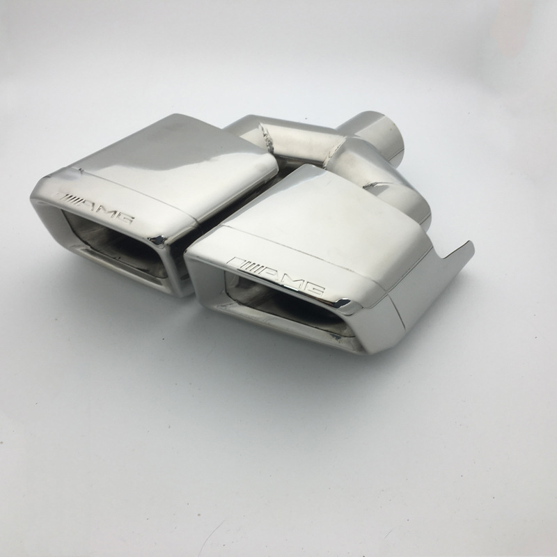 Modified MercedesBenz W204c Class W212e Class AMG Tail Throat C63 E63 Square Mouth Double Outlet FourOutlet Exhaust Pipe