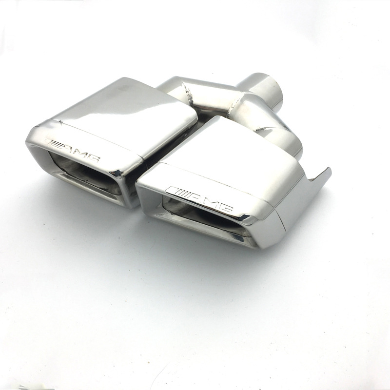 Modified MercedesBenz W204c Class W212e Class AMG Tail Throat C63 E63 Square Mouth Double Outlet FourOutlet Exhaust Pipe