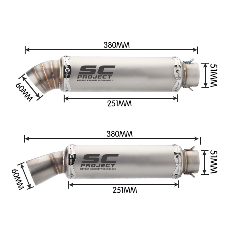 Motorcycle SC Fried Street Exhaust Pipe Xiaorenzhe 350250 Yamaha R6 Adventure Small Medium Large R Modification