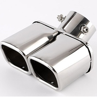 Tail Throat Stainless Steel Car Exhaust Pipe Modification Tail Throat Universal Square Mouth One Outlet Two Tail Throat