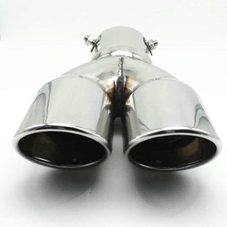 Car Exhaust Pipe Stainless Steel Tail Throat Car Tail Pipe Modification Decoration 63 Caliber Universal 75 Caliber