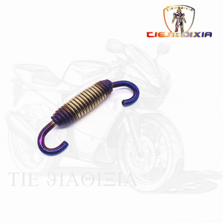 Exhaust Pipe Tension Spring Burning Titanium Color Spring Hook Stainless Steel Exhaust Pipe Spring Hook Accessories