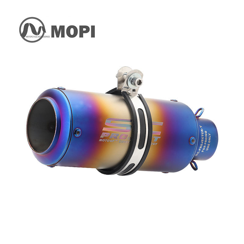 Small Barrel Imitation Titanium Band Iron Strip Exhaust Pipe SC Motorcycle Modified General Kawasaki Spring Wind Yamaha