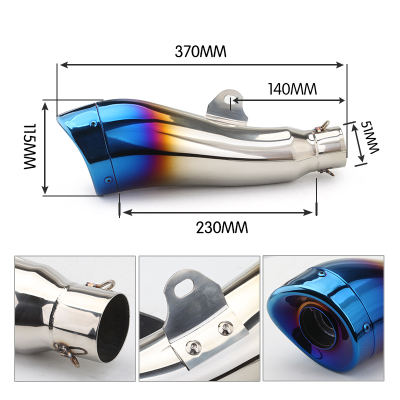 CB1000R Modified Rear Section End Tail Throat Exhaust Pipe Stainless Steel Dolphin RC390 Applicable Straight Pipe