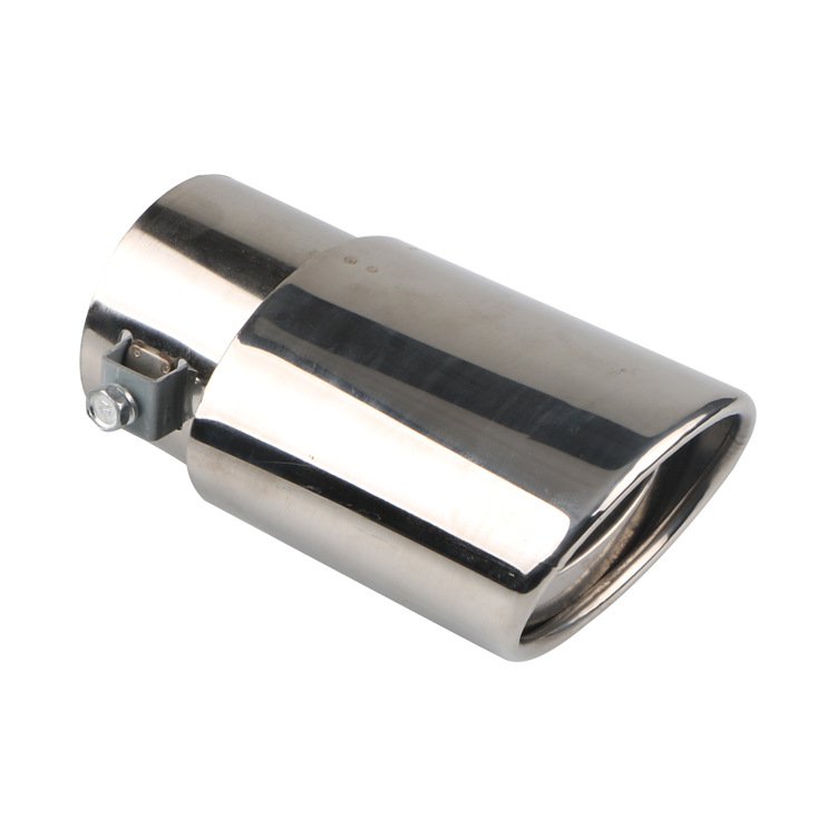 Bright Silver Stainless Steel Universal Car Exhaust Pipe Exhaust Pipe Decoration Modification Sound Eliminator Straight
