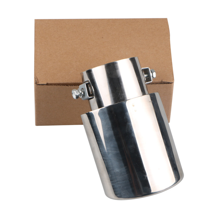 Bright Silver Stainless Steel Universal Car Exhaust Pipe Exhaust Pipe Decoration Modification Sound Eliminator Straight