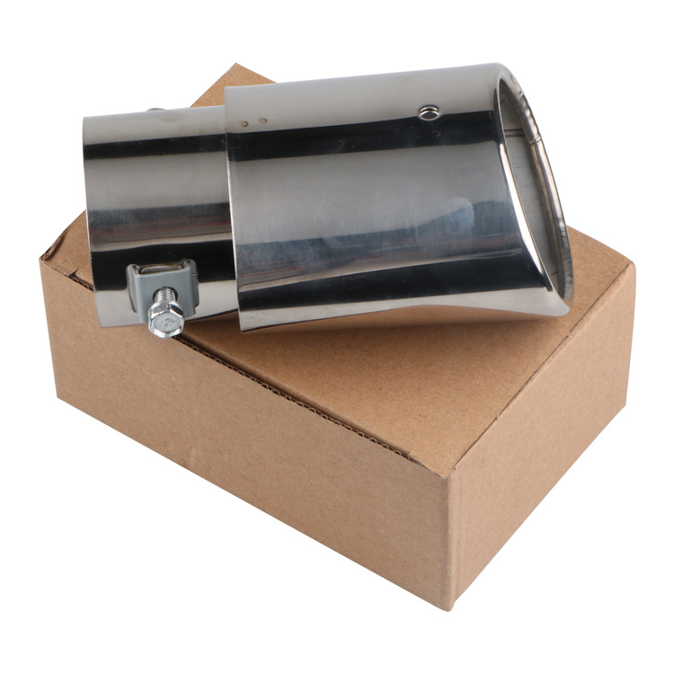 Bright Silver Stainless Steel Universal Car Exhaust Pipe Exhaust Pipe Decoration Modification Sound Eliminator Straight