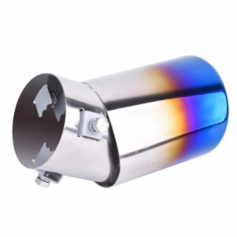 Tail Throat Exhaust Pipe Baked Blue Stainless Steel Universal Car Decoration Modification Sound Eliminator Accessories