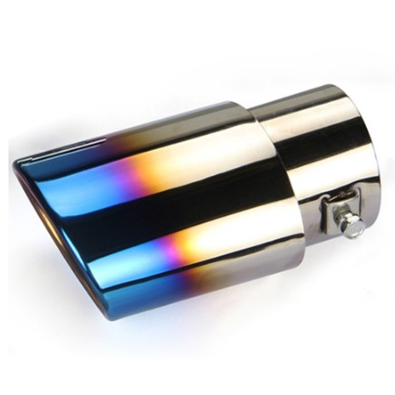 Tail Throat Exhaust Pipe Baked Blue Stainless Steel Universal Car Decoration Modification Sound Eliminator Accessories
