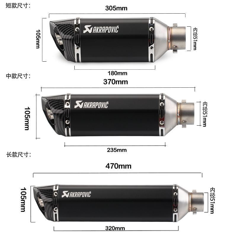 Sports Car Modification Huanglong 600 Xiaorenzhe 250 Yongyuan 350r25R3 Hexagonal Scorpio Exhaust Pipe Universal