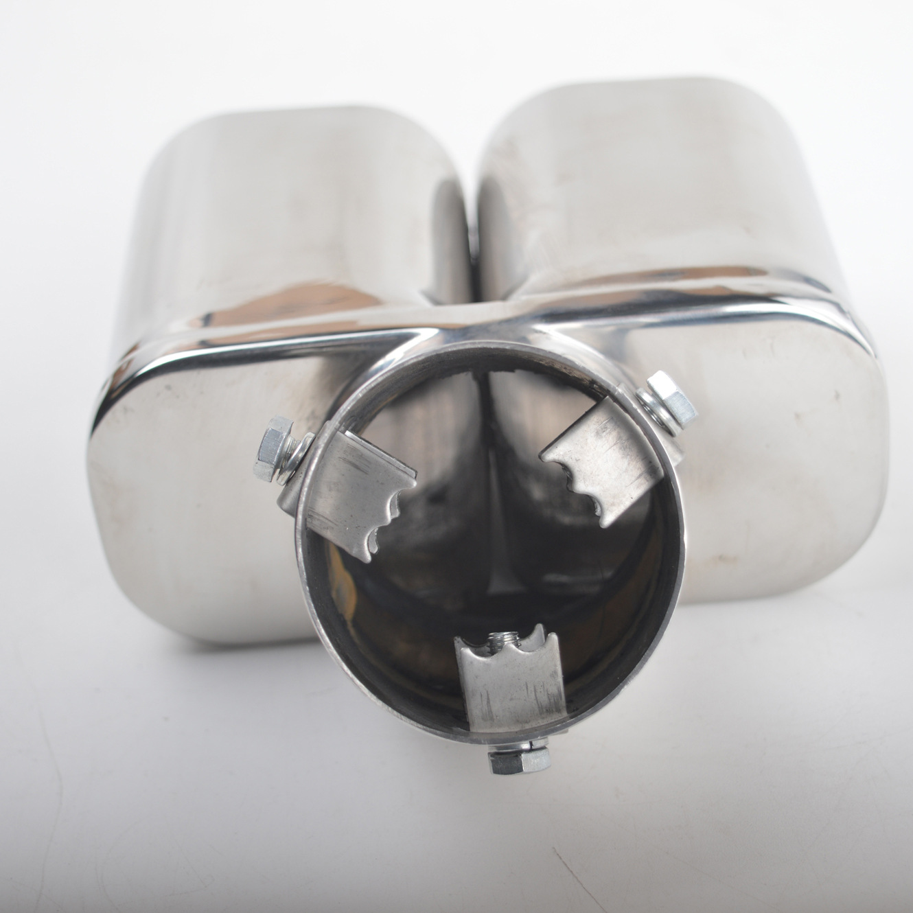 New Square Mouth Large Double Row Elbow Car Exhaust Pipe Thick Stainless Steel OneTwo Exhaust Pipe Tail Cover