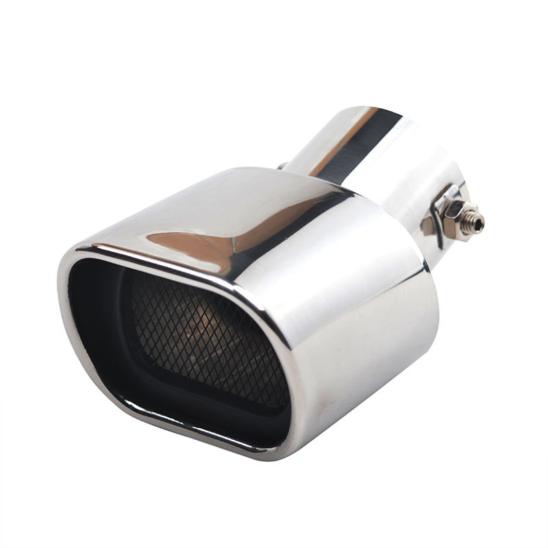Bright Thickened Square Mouth Universal Straight Car Exhaust Pipe Stainless Steel Exhaust Pipe Tail Pipe Silencer
