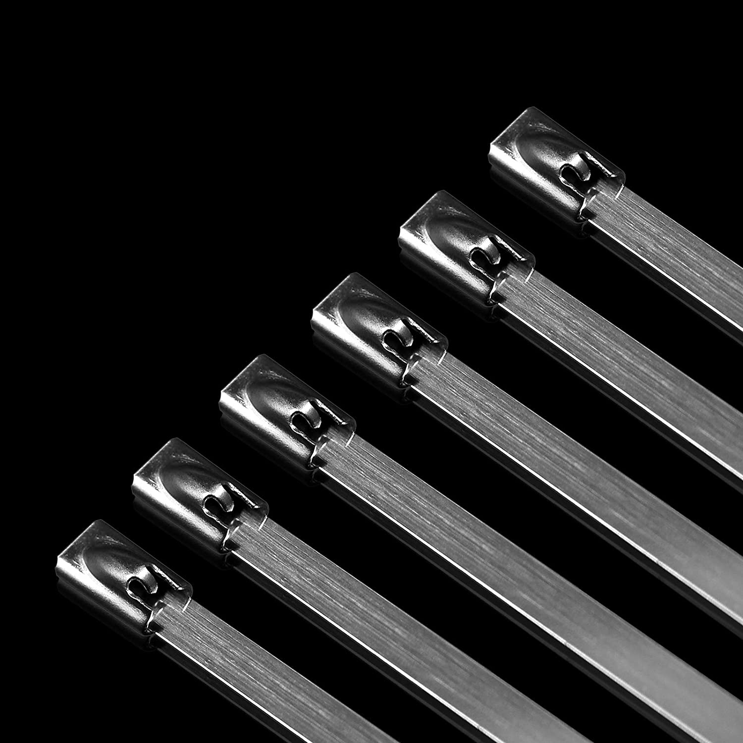 Metal Cable Zip Ties 304 Stainless Steel Smoke Exhausting Cover 12-Inch Multi-Functional Heavy-Duty Self-Locking Cable Ties