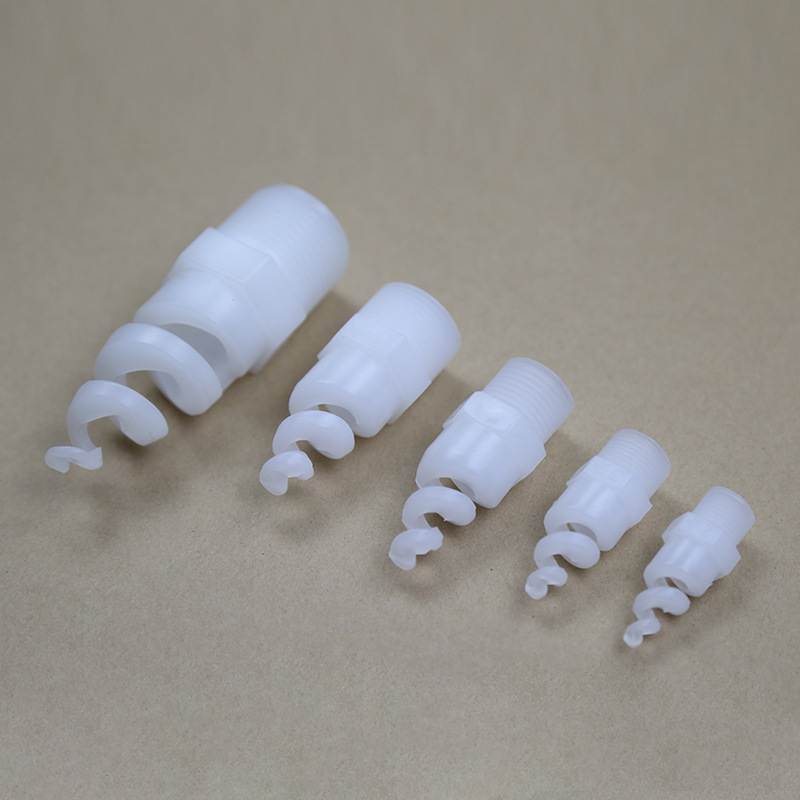 Plastic White Pp Spiral Nozzle Nozzle Industrial Cleaning Smoke Exhaust Gas Treatment Spray Tower Rotating Nozzle